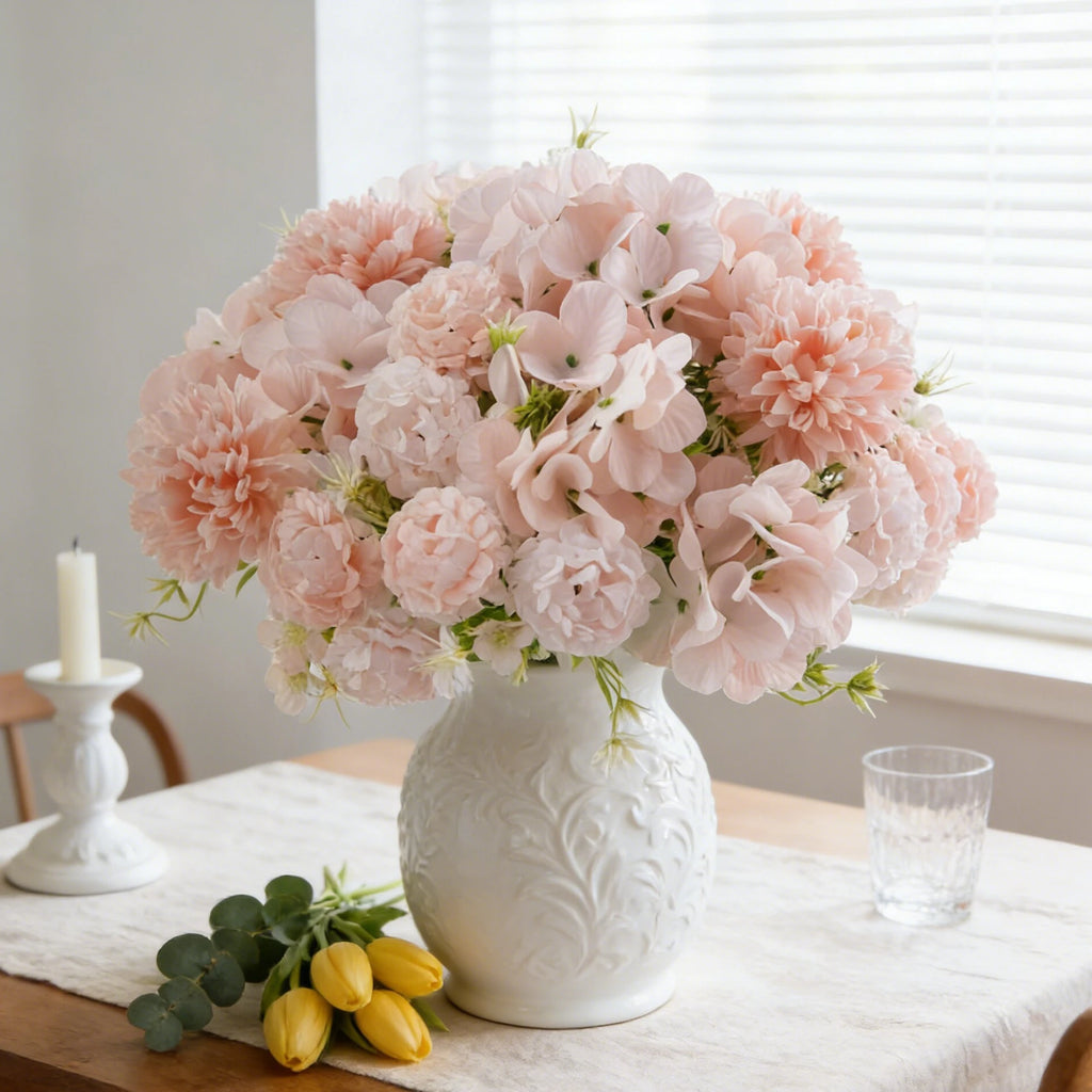 Silk Hydrangea Artificial Flower Bouquet – Wedding & Home Décor Artificial Flower Bouquet Babs