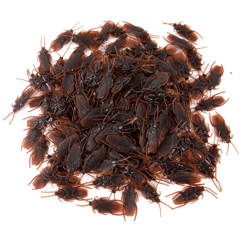 Realistic Fake Cockroach Prank Props 10-100Pcs Plastic Bug Toys Novelty Prank Toy Babs