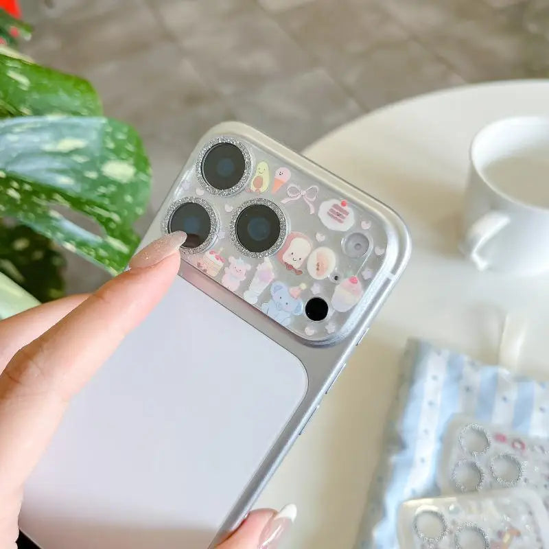 Cartoon Glitter Camera Lens Protector Tempered Glass Cover Camera Lens Protector Babs