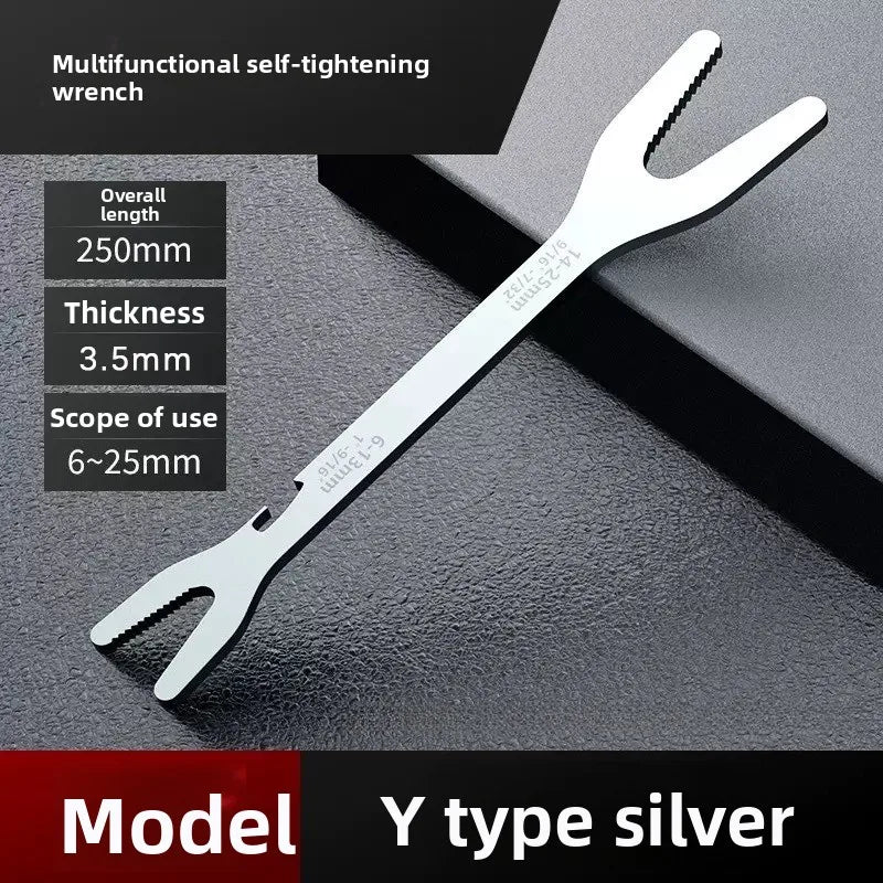 6-25mm Self-Tightening Universal Wrench | Dual Head Spanner Adjustable Wrench Babs silver