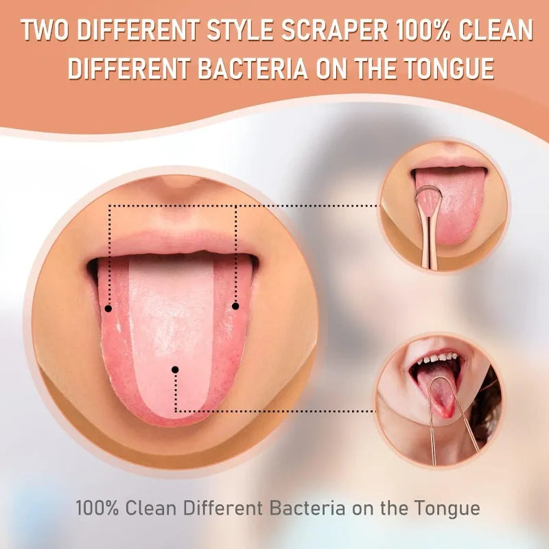 3-Piece Stainless Steel Tongue Scraper Set | Fresher Breath Tongue Scraper Set Babs