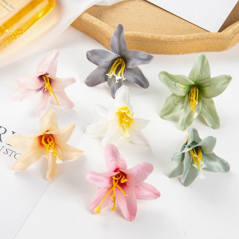 Artificial Silk Lily Flower Heads 10/20pcs – Wedding & DIY Decor Artificial Silk Flowers Babs