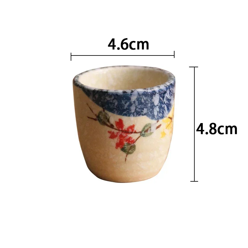 Japanese Ceramic Sake Cup Retro 50ml | Antique Style Drinkware Ceramic Sake Cup Babs B-1pc 50ml