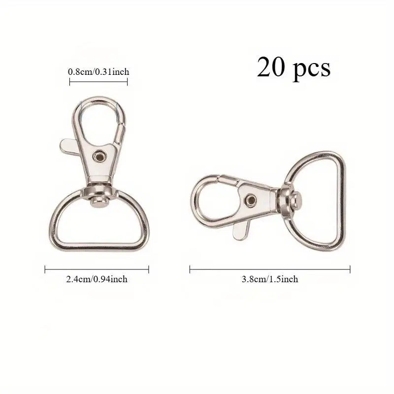 20pcs Metal Lobster Claw Swivel Clasps – Lanyard & DIY Crafts Jewelry Making Clasps Babs 20pcs set