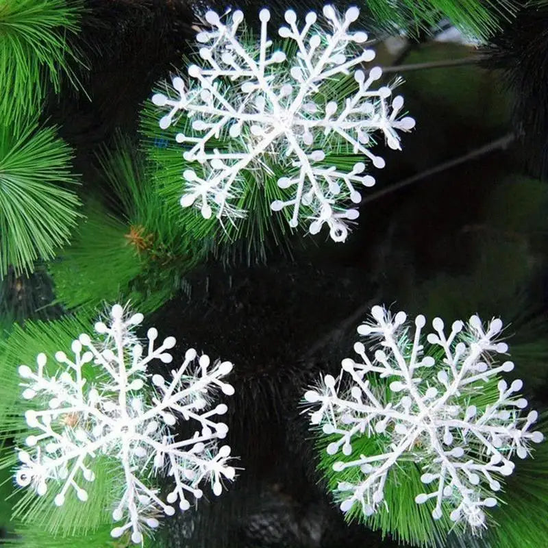30pcs White Christmas Snowflake Tree Decorations Set Christmas Ornament Set Babs