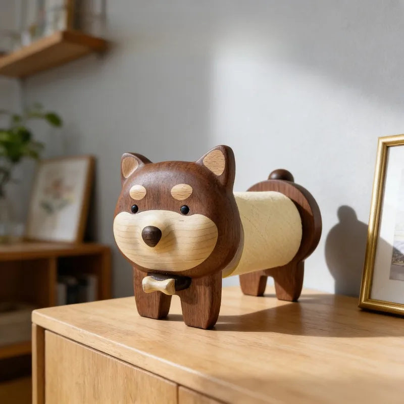 Wooden Puppy Tissue Holder – Desktop Napkin & Paper Rack Tissue Paper Holder Babs