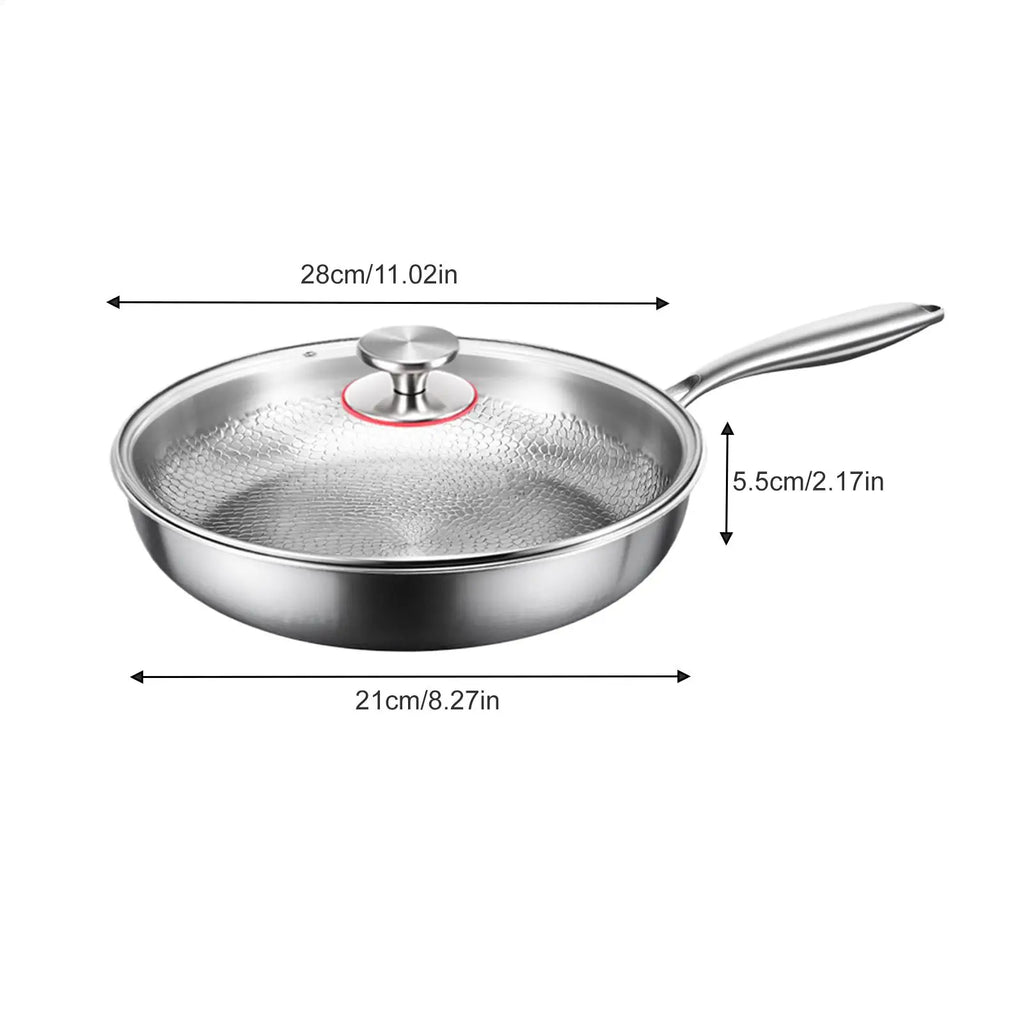 Titanium Non-Stick Frying Pan with Glass Lid – 26/28/30cm Titanium Frying Pan Babs