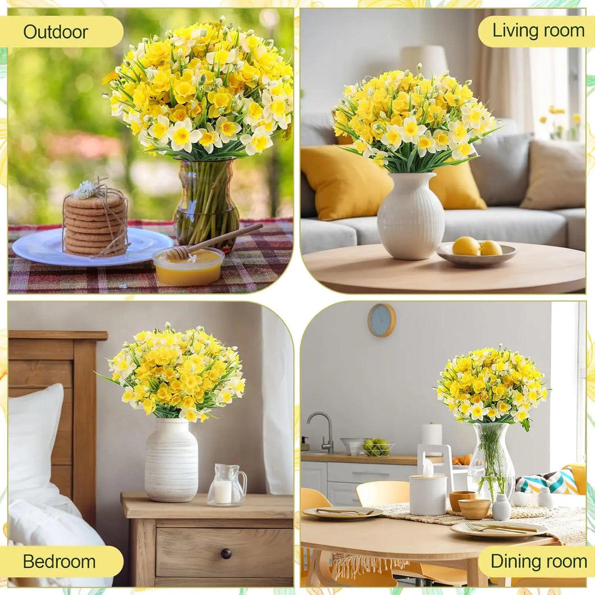 Artificial Narcissus Silk Flowers – Wedding & Home Décor Artificial Silk Flowers Babs