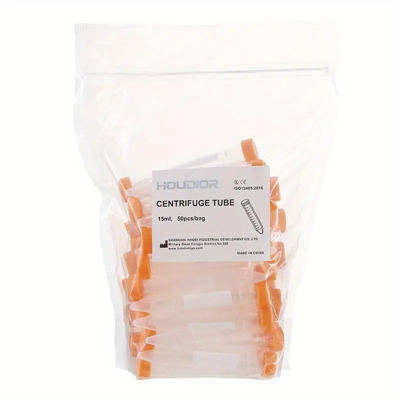 50Pcs 15mL Conical Screw Cap Centrifuge Tubes – Clear Lab Vials Lab Centrifuge Tubes Babs