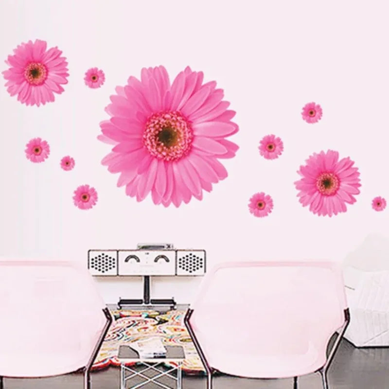 Daisy Flower 3D Vinyl Wall Decals – Living Room & Bedroom Vinyl Wall Decals Babs