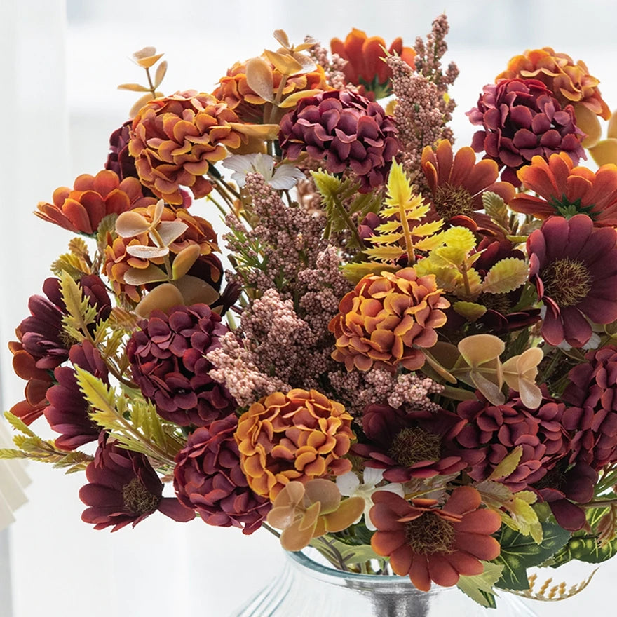 Silk Chrysanthemum Artificial Flower Bouquet | 1 or 4 PCS Artificial Flower Bouquet Babs