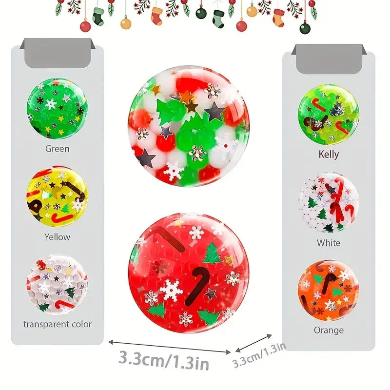 Christmas Glitter Squeeze Balls – Sensory Toy Party Fillers Squeeze Sensory Toy Babs
