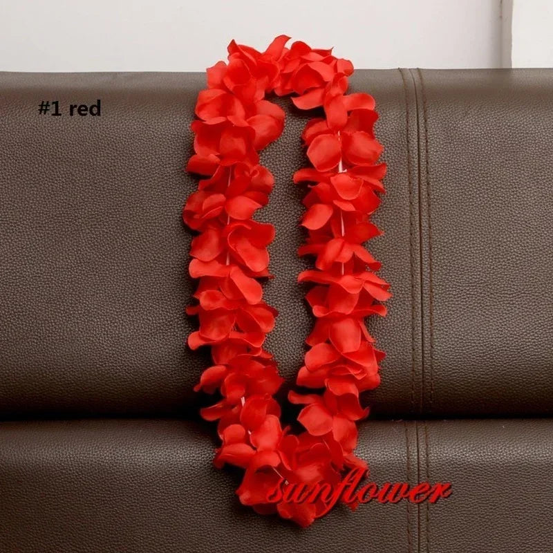 Hawaiian Flower Lei Necklace – Artificial Garland for Luau & Party Flower Lei Necklace Babs
