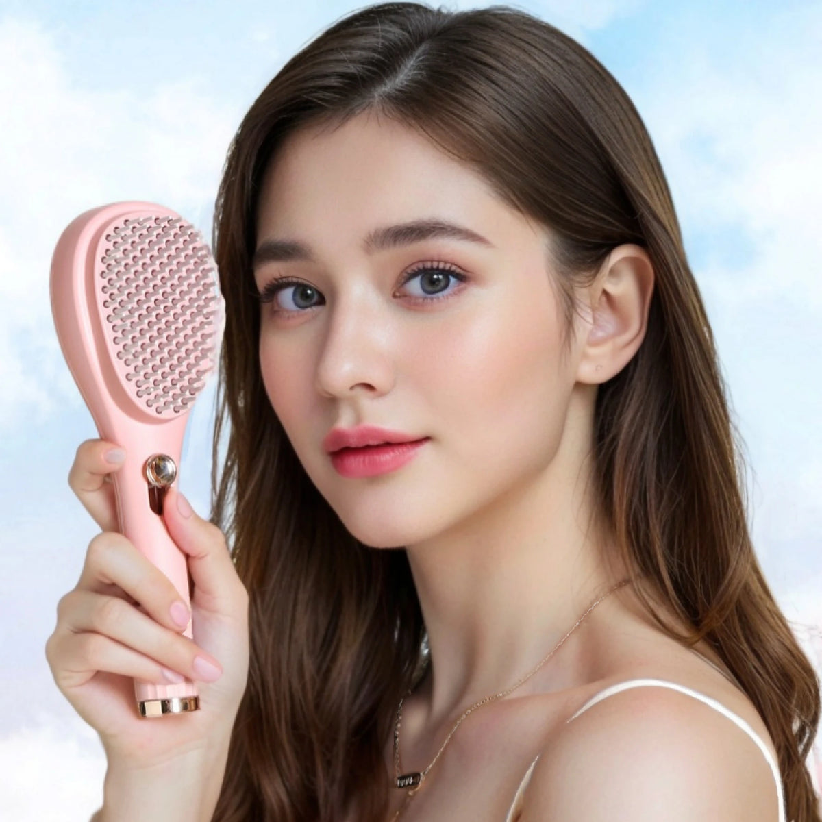 Self-Cleaning Retractable Hair Brush – Anti-Static Massage Self-Cleaning Hair Brush Babs