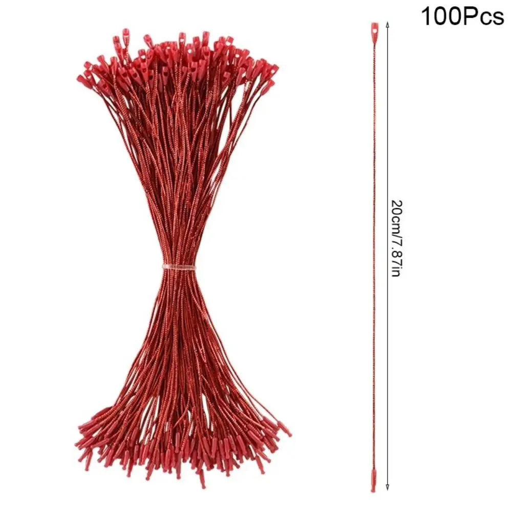 100Pcs Christmas Ornament Hanger Lanyards with Buckle | DIY Xmas Christmas Ornament Hanger Babs Red--