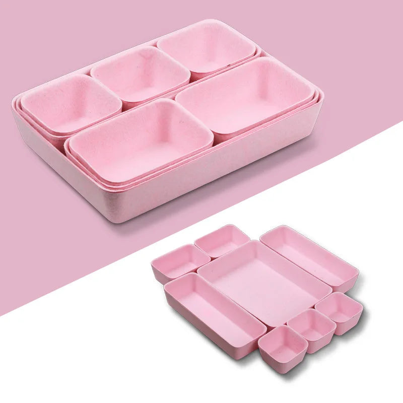 8-Piece Felt Storage Box Organizer – Jewelry & Makeup Felt Storage Organizer Babs Pink