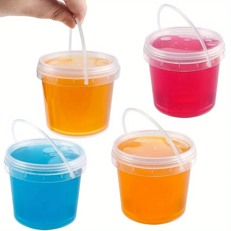 10-Pack Clear Slime Containers with Lids & Handles | DIY Slime Storage Containers Babs