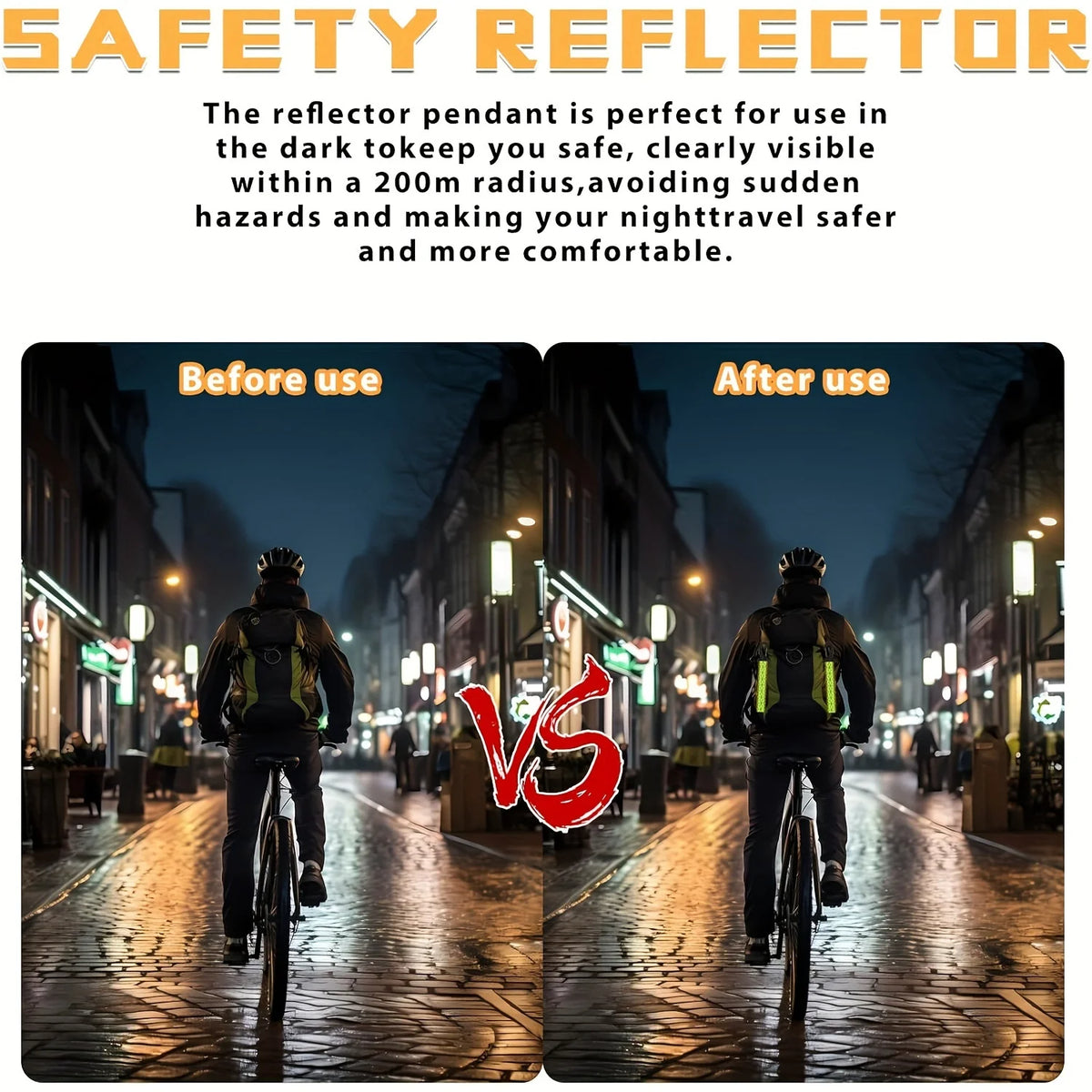 2PCS Reflective Keychain – High Visibility Night Safety Strip Reflective Safety Keychain Babs