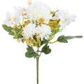 Silk Hydrangea & Carnation Artificial Flowers – Wedding & Home Artificial Silk Flowers Babs WHITE 3 pcs