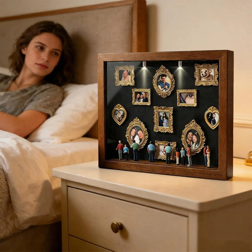 Mini Museum Silhouette Box Photo Display Case with Light Shadow Box Display Case Babs