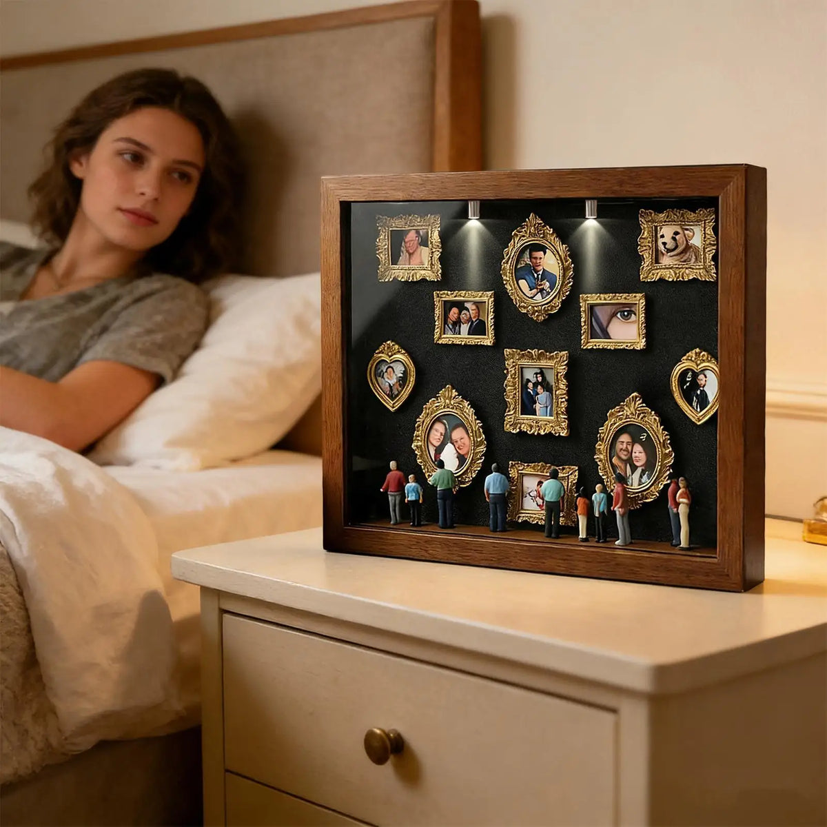 Mini Museum Silhouette Box Photo Display Case with Light Shadow Box Display Case Babs