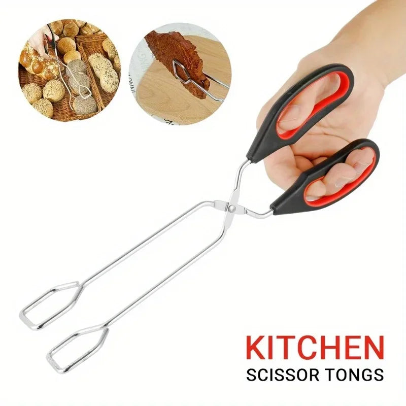 BBQ Scissor Tongs Non-Slip Stainless Steel Set of 3 Sizes BBQ Grilling Tongs Babs