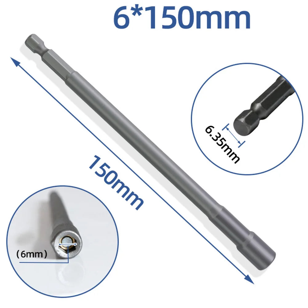 150mm Magnetic Hex Nut Driver Socket Wrench Extension 6–19mm Socket Wrench Extension Babs 6mm