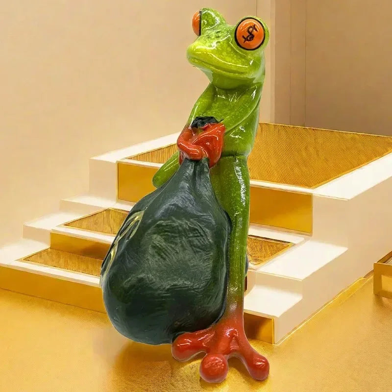 Nordic Resin Frog Money Ornament – Feng Shui Home Decor Gift Decorative Figurine Babs
