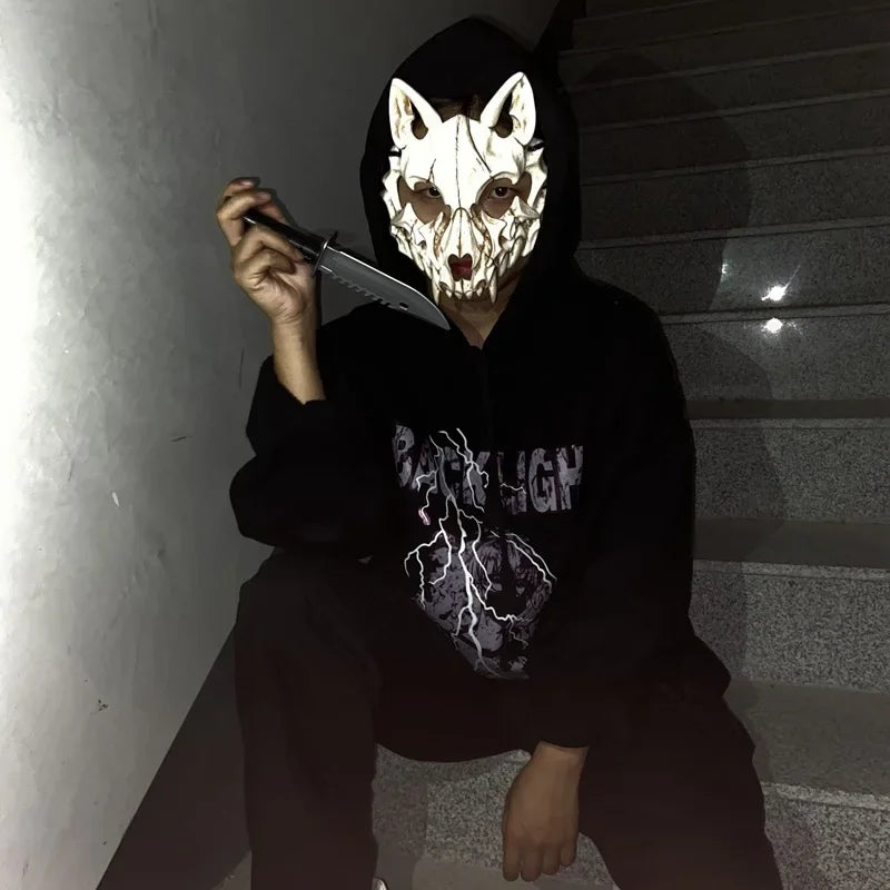 Halloween Skeleton Half Face Mask – Anime Cosplay Costume Prop Costume Face Mask Babs