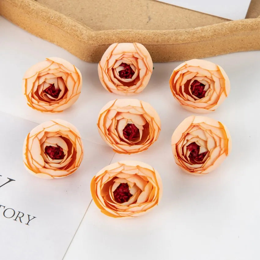 Silk Tea Rose Bud Artificial Flowers – Wedding & Home Décor Artificial Silk Flowers Babs Orange 10pcs