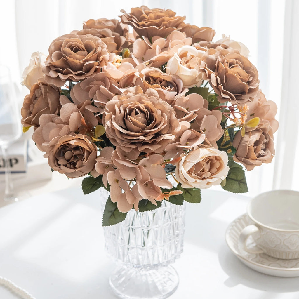 Artificial Silk Rose Peony Bouquet – Wedding & Home Decor Artificial Flower Bouquet Babs