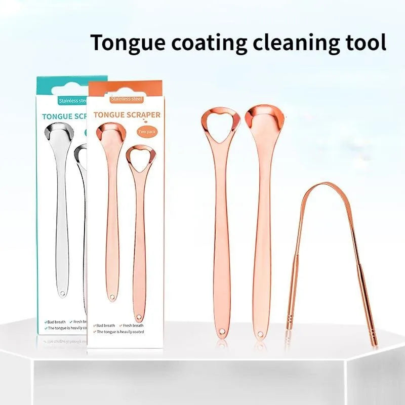 3-Piece Stainless Steel Tongue Scraper Set | Fresher Breath Tongue Scraper Set Babs