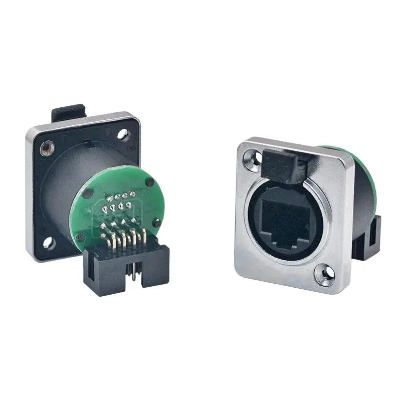 Waterproof RJ45 Panel Mount Connector NE8FDP 8P8C D-Type Network Connector Babs A7