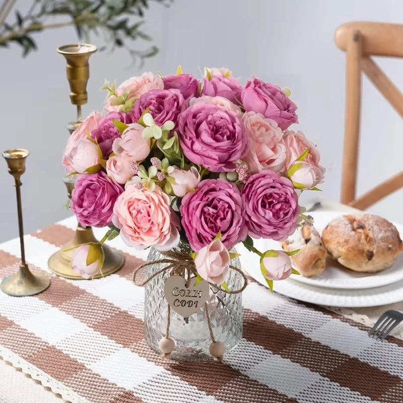 Artificial Silk Peony Bouquet – Wedding, Home Décor & Gifting Artificial Flower Bouquet Babs