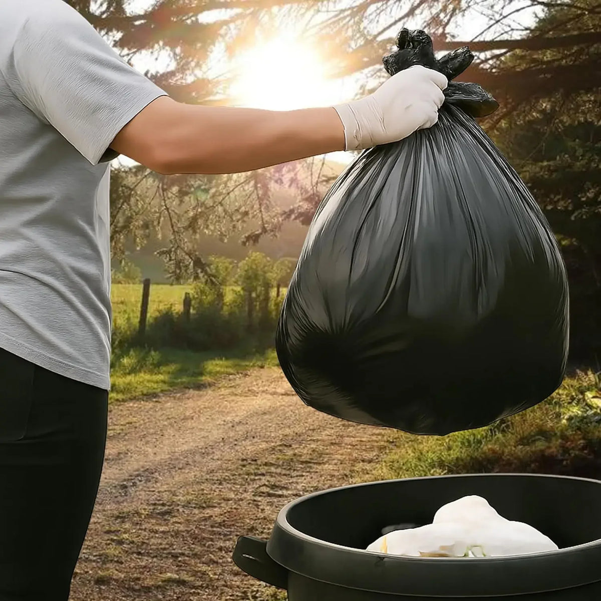 Extra Large Heavy-Duty Black Garbage Bags 50/100 Pack Kitchen Garbage Bags Babs