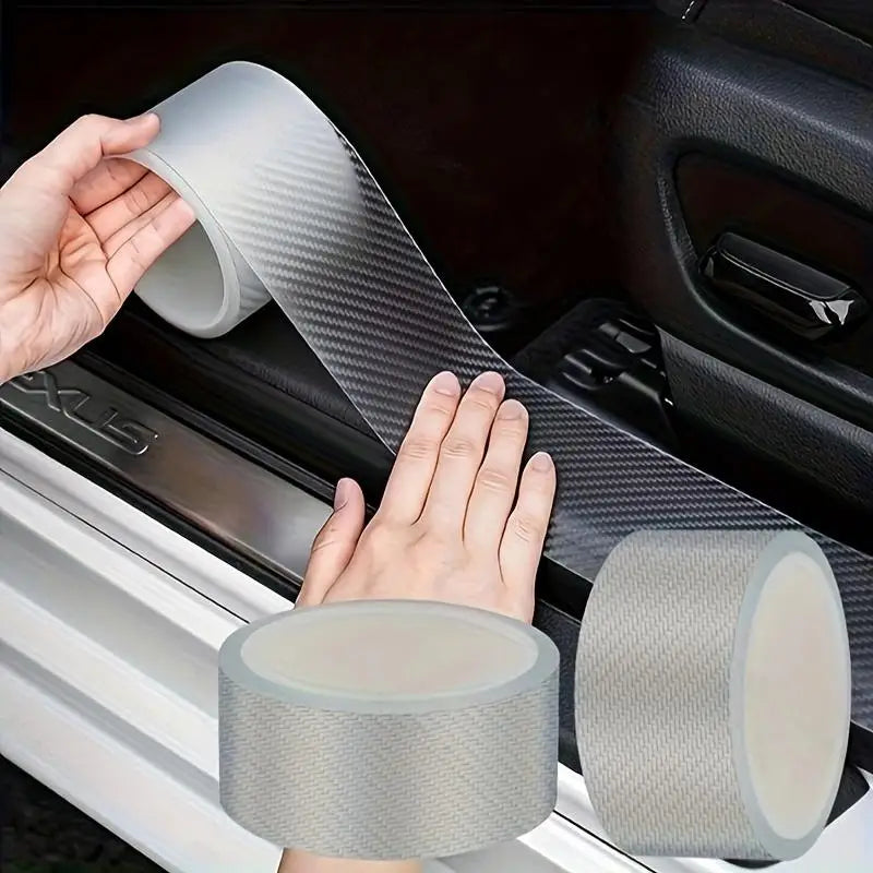 Car Door Edge Protector Carbon Fiber Anti-Collision Tape 2 Rolls Car Door Protector Tape Babs 2pcs