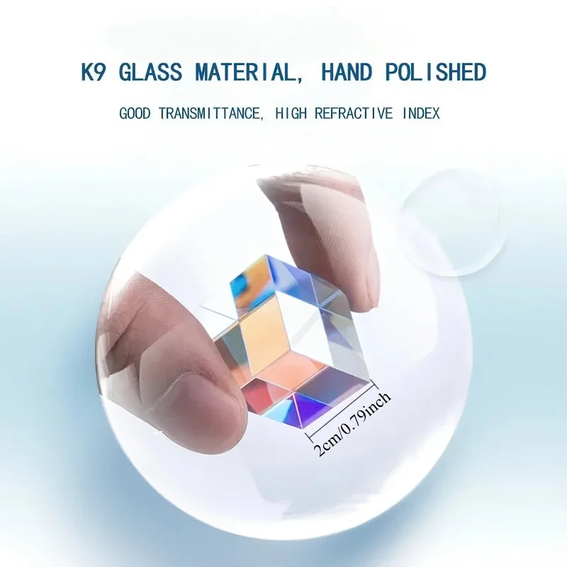 Optical Glass X-Cube RGB Beam Splitter Prism | Physics Gift Educational Science Prism Babs