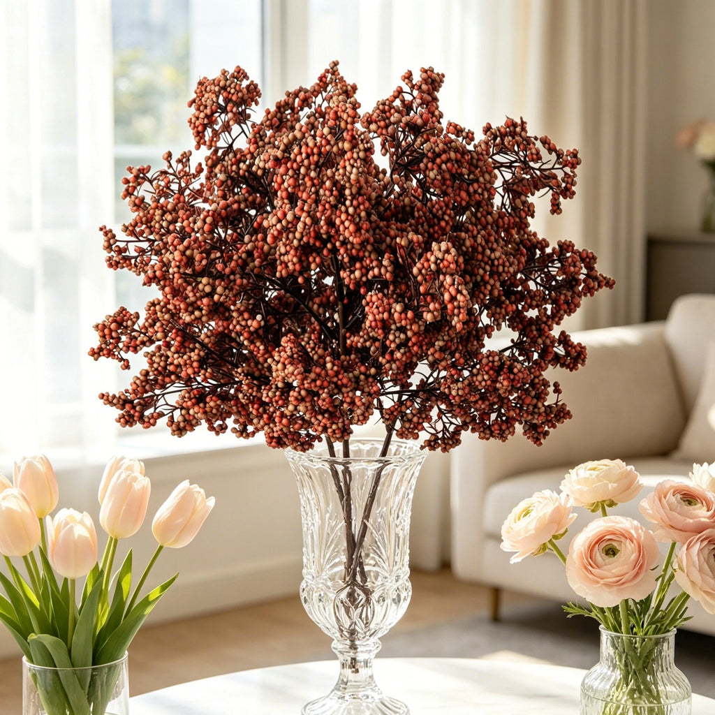 Artificial Winterberry Branch Stem – Wedding & Home Décor Artificial Floral Branch Babs