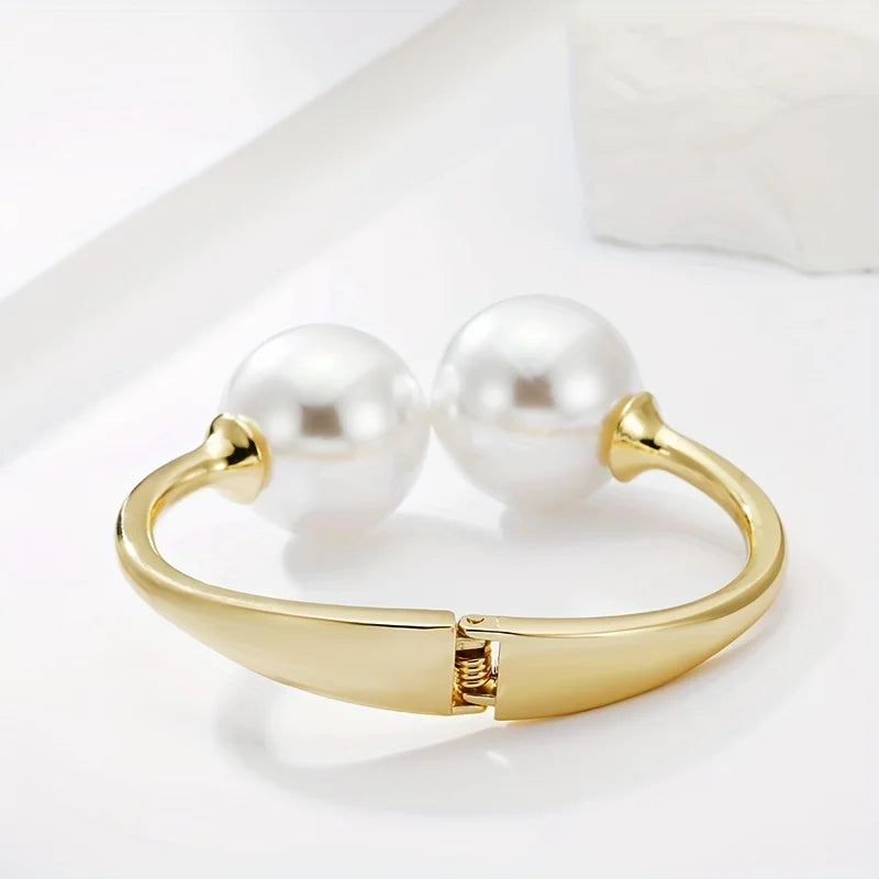 Bohemian Metal Curtain Rings with Faux Pearls – Set of 2 Curtain Rings Babs