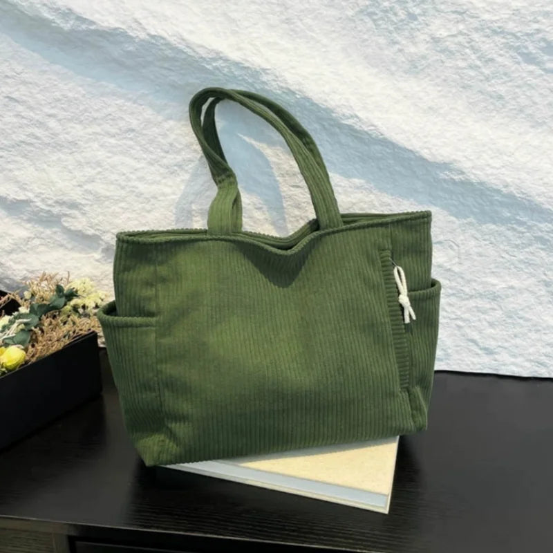 Large Corduroy Tote Bag for Women – Pockets & Zipper Corduroy Tote Bag Babs