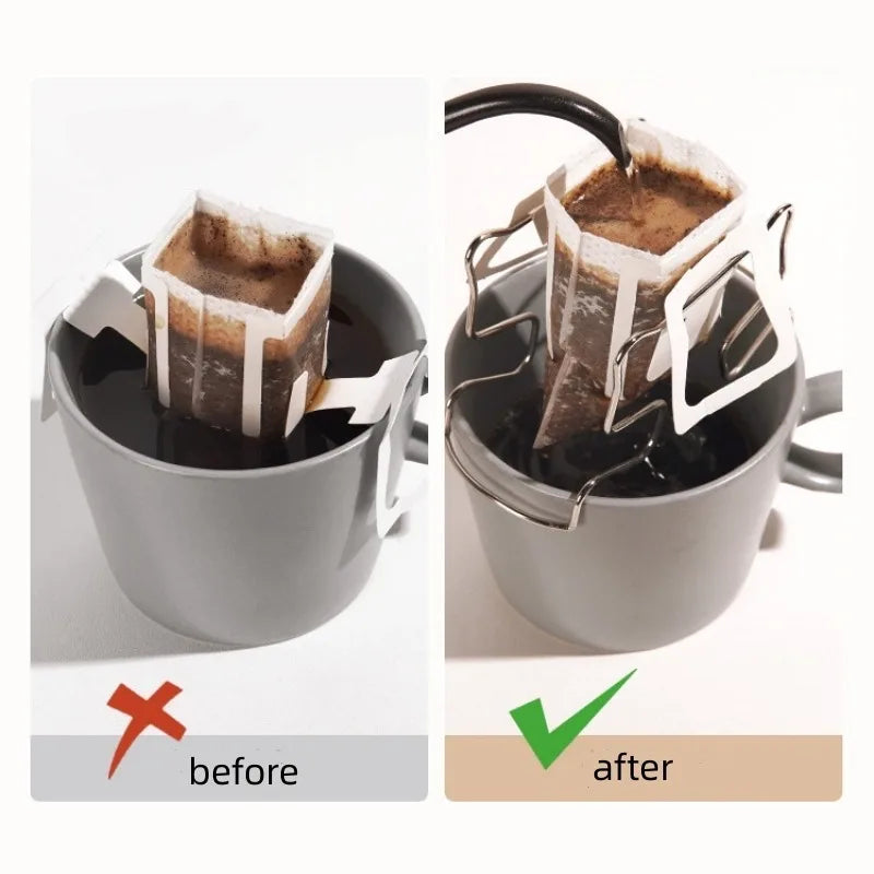Stainless Steel Coffee Drip Filter Bag Holder – 1/3/5 Pack Coffee Filter Holder Babs
