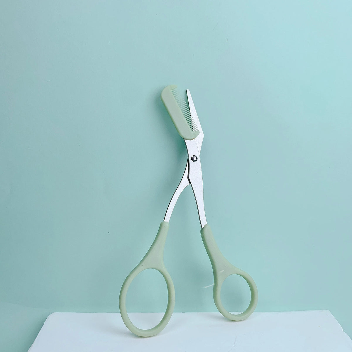 Pink Eyebrow Scissors with Built-In Comb | Precise Grooming Eyebrow Grooming Scissors Babs green