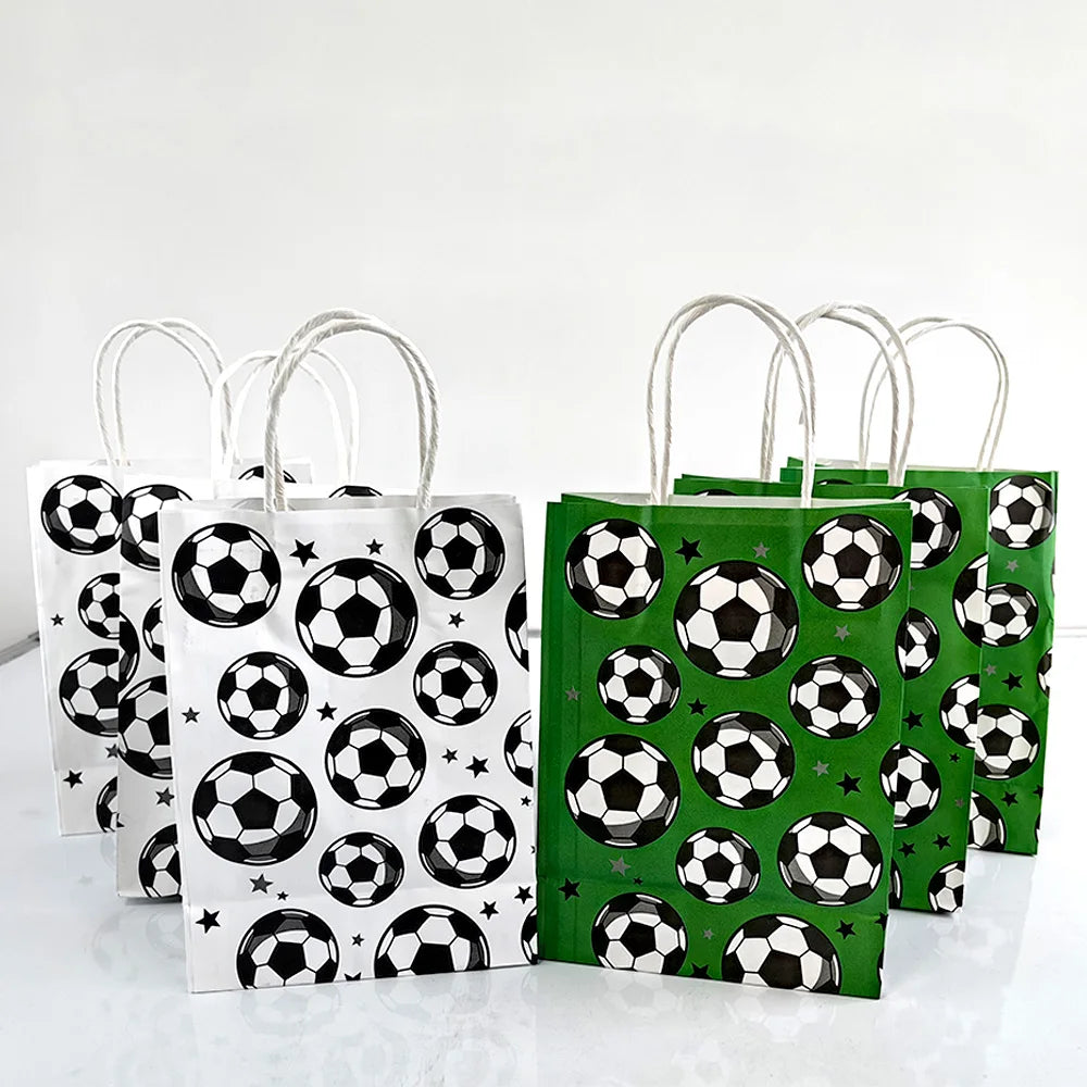 Soccer Party Bags with Handles | Kraft Treat Bags 5/10/20 Pcs Party Favor Bags Babs