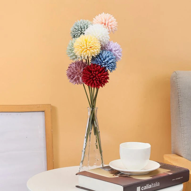 Silk Artificial Dandelion & Hydrangea Flowers | Wedding & Home Décor Artificial Flower Stems Babs