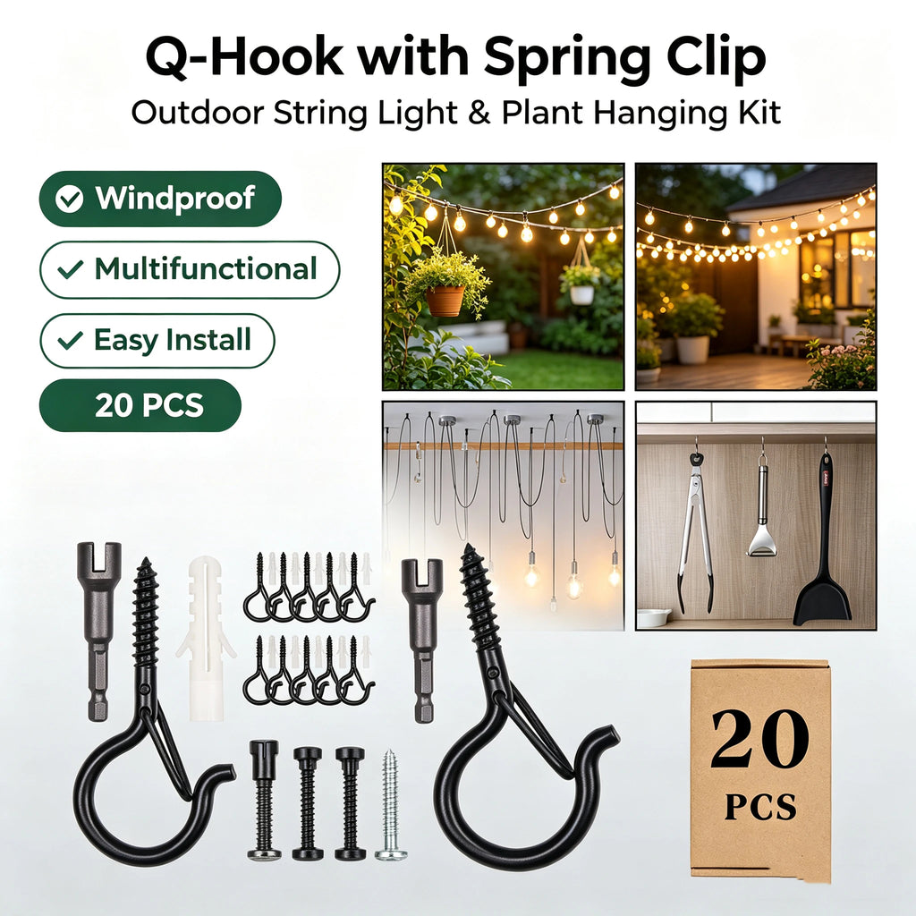 Heavy Duty Black Screw Hooks for Plants & String Lights 10/20pk Screw Ceiling Hooks Babs