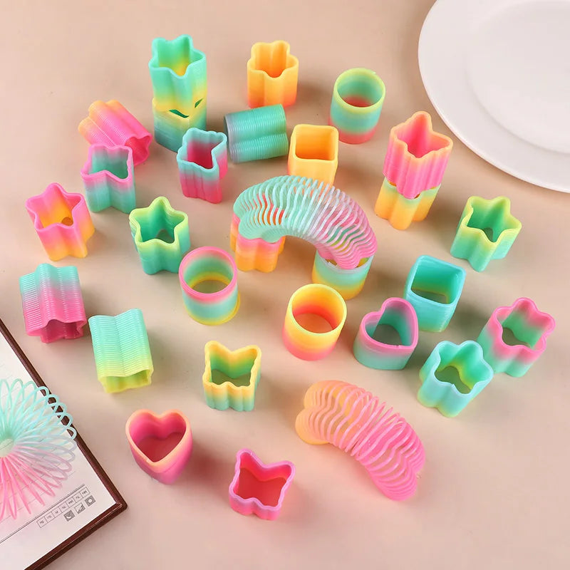 Rainbow Magic Spring Toys 12/24 Pcs – Kids Party Favors Novelty Spring Toys Babs Random Mix 12Pcs