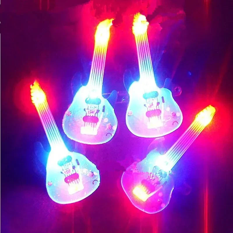 Guitar LED Flashing Brooch Pin – Light-Up Glow Badge Party Accessory LED Brooch Pin Babs