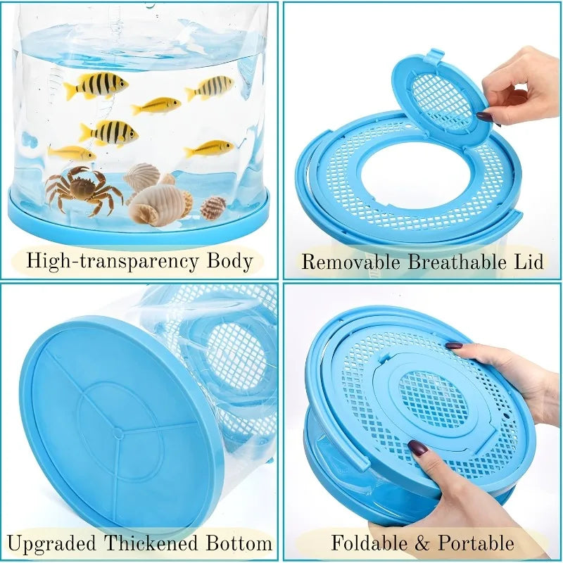 Foldable Portable Fish Tank with Lid – 10–15L Fishing Bucket Foldable Fishing Bucket Babs