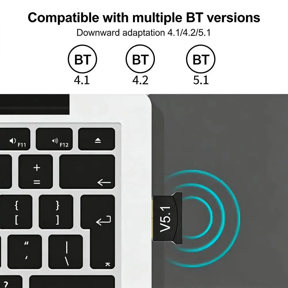 KEBIDUMEI USB Bluetooth 5.1 Adapter Dongle – Plug & Play PC Bluetooth USB Adapter Babs