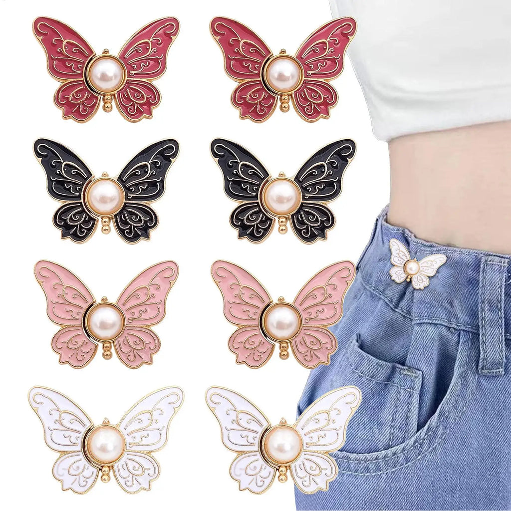 Butterfly Waist Adjuster Clips for Pants & Skirts — 8pcs Waist Adjuster Clip Babs